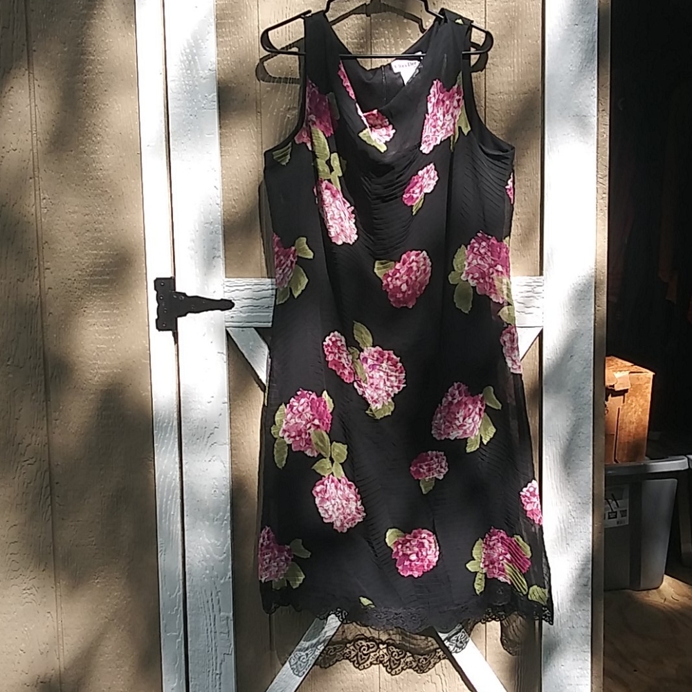 18 Ultra Dress gorgeous black pink floral sleevele